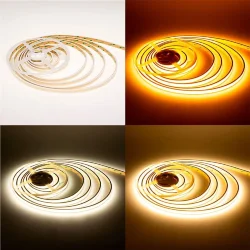 Светодиодная лента COB N1204W, 608 chip/m, CCT (2700-5000K), 24V, 22W/m, CRI>90, P12, IP67, R27