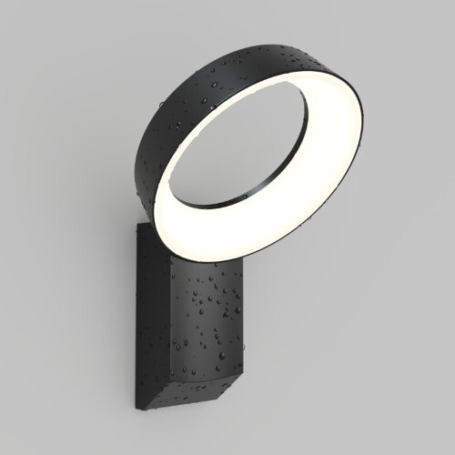 DK9712-BK Настенный светодиодный уличный светильник SANVIK, IP65, 12 Вт, 3000К, черный, алюминий. Фото 3