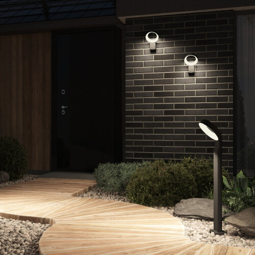 DK9712-BK Настенный светодиодный уличный светильник SANVIK, IP65, 12 Вт, 3000К, черный, алюминий. Фото 6