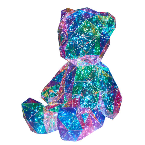 ULD-R504 USB-RGB BEAR Светильник декоративный Мишка, с USB проводом, 80 светодиодов, RGB свет, Цвет корпуса радужный, TM Uniel - фото 4