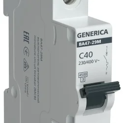 Выключатель автоматический модульный 1п C 40А 4.5кА ВА47-29М GENERICA MVA21-1-040-C-G