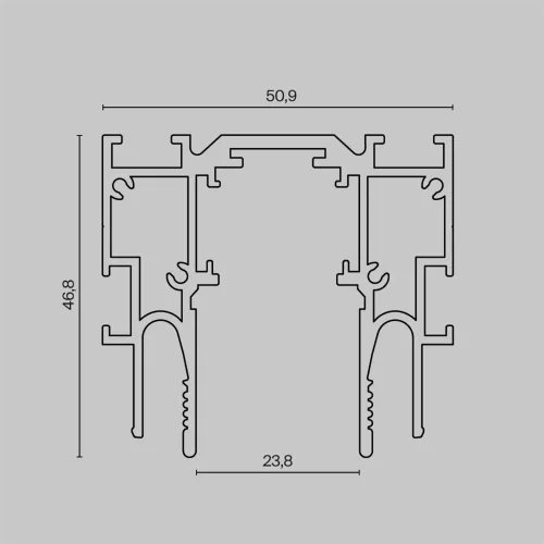 Шинопровод для монтажа в натяжной потолок Exility ClipLine, 2м, черный (Черный) - фото 3