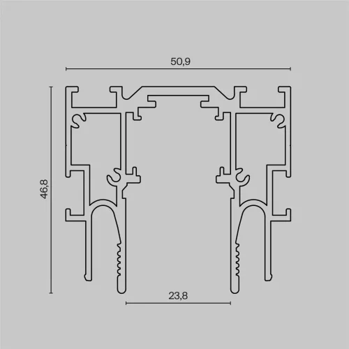Шинопровод для монтажа в натяжной потолок Exility ClipLine, 2м, черный (Черный) TRX034-SCCL-422B - фото 3