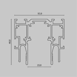 Шинопровод для монтажа в натяжной потолок Exility ClipLine, 2м, черный (Черный) TRX034-SCCL-422B