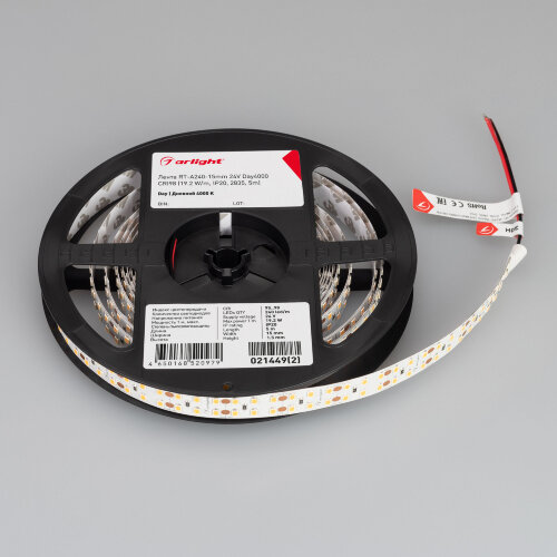 Светодиодная лента RT-А240-15mm 24V Day4000 CRI98 (19.2 W/m, IP20, 2835, 5m) (Arlight, 19.2 Вт/м, IP20) 021449(2) - фото 2