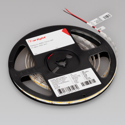 Светодиодная лента UL-A252-10mm 24V Day5000 (11 W/m, IP20, 5m) (Arlight, 7 лет) - фото 2