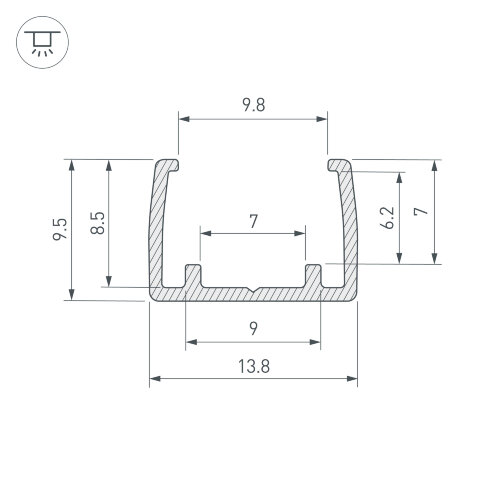 Профиль COB-GERM-8-L1000 (Arlight, Пластик) - фото 5