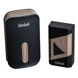 UDB-095W-R1T1-38S-BL-GL Звонок электронный, 220В, Радиус действия 150 м, Черный с золотистым