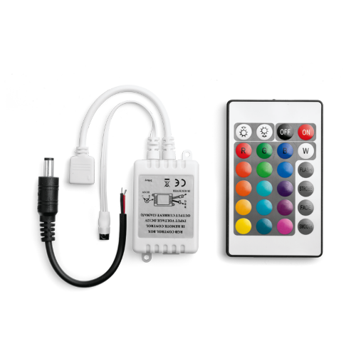 Контроллер WOLTA WLC-CP/03 с пультом мини для светодиодной ленты RGB разъем питания DC Jack ПАПА 3-pin 12В - фото 1.