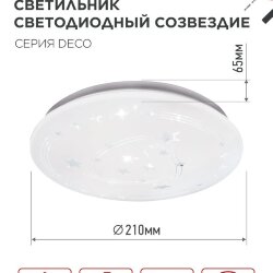 Светильник светодиодный серии DECO СОЗВЕЗДИЕ 12Вт 230В 4000К 1080Лм 210х65мм IN HOME