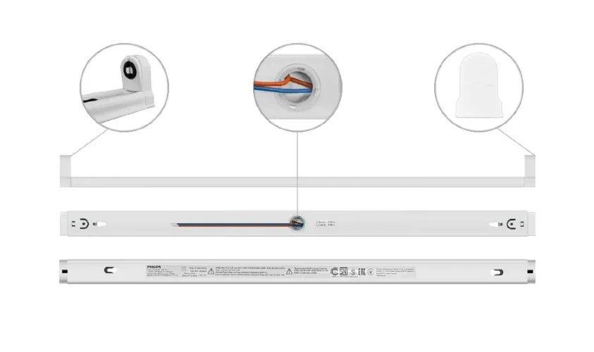 Светильник накладной BN015C BARE L 600 RT (под LED T8 600mm 1ст) - PHILIPS. Фото 2