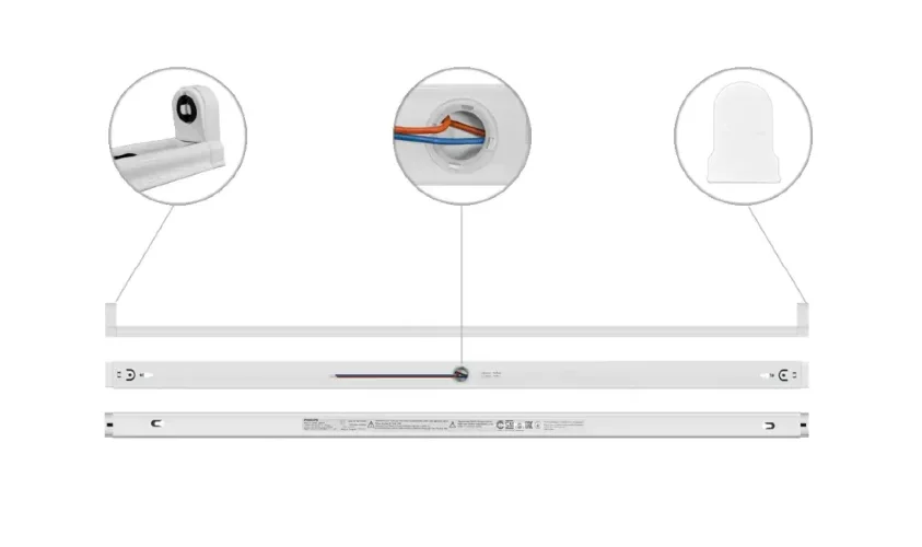 Светильник накладной BN015C BARE L 600 RT (под LED T8 600mm 1ст) - PHILIPS. Фото