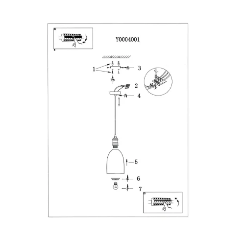 Светильник лофт Y0004001 PA23 (220V, E27, стекло) - фото III