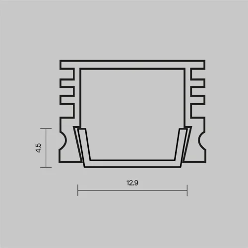 Рассеиватель для профиля 16x12 (Чёрный, 2 м), ALM-005-B-DF-2M 642024 (Черный) 642024 - фото 5