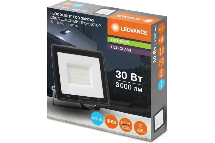 Прожектор светодиодный 30W/6500K 230V IP65 3000Lm 110° | FLOODLIGHT ECO SALE | - LEDVANCE. Фото 2