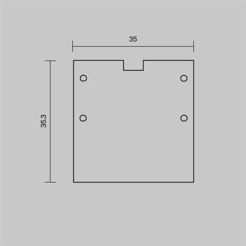 Комплект заглушек (для профиля 59×59) 2 шт., ALM-5959-EC 642058 (Серебро) - фото 6