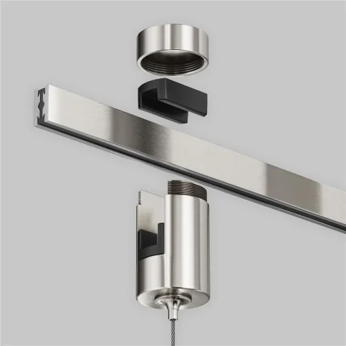 Коннектор с тросовым подвесом Tau в шинопровод Flarity платина (Платина) - фото 4