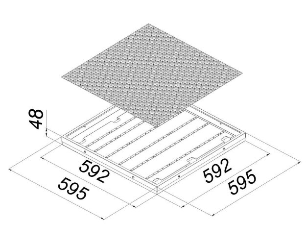 Подвесной офисный светодиодный светильник Армстронг 60 Вт IP54 595x595x48 мм 4000К Призма - фото 2