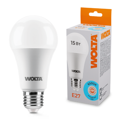 Светодиодная лампа WOLTA 25W60BL15E27 15Вт 6500К E27 - фото 1.