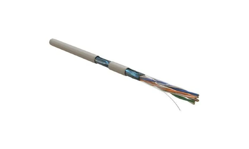 Кабель витая пара F/UTP кат.5E 4х2х0.51мм 24AWG solid PVC FUTP4-C5E-S24-IN-PVC-GY-305 сер. (м) Hyperline 42052 - фото