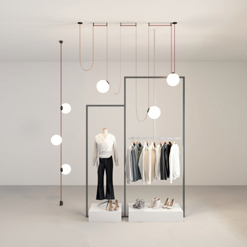 DK5555-BK Cветильник для трека-ремня Belty, серия Orb, со светодиодом, D230*H236мм, 48V DC, 15W, RA90, 120°, 3000K, IP20, черный, акрил. Фото 6