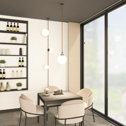 DK5555-BK Cветильник для трека-ремня Belty, серия Orb, со светодиодом, D230*H236мм, 48V DC, 15W, RA90, 120°, 3000K, IP20, черный, акрил. Фото 8