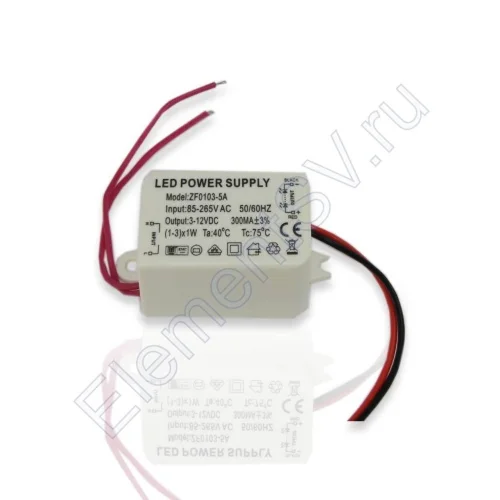 Светодиодный драйвер ABT-1-3 X1W LD24 (220V, 1-3W, 3-12V, 300mA) - фото 2.