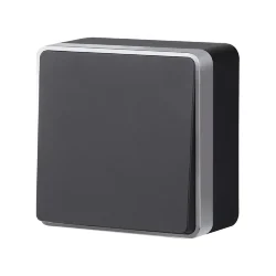 Выключатель одноклавишный проходной Gallant черный с серебром W5012034