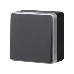 Выключатель одноклавишный проходной Gallant черный с серебром W5012034