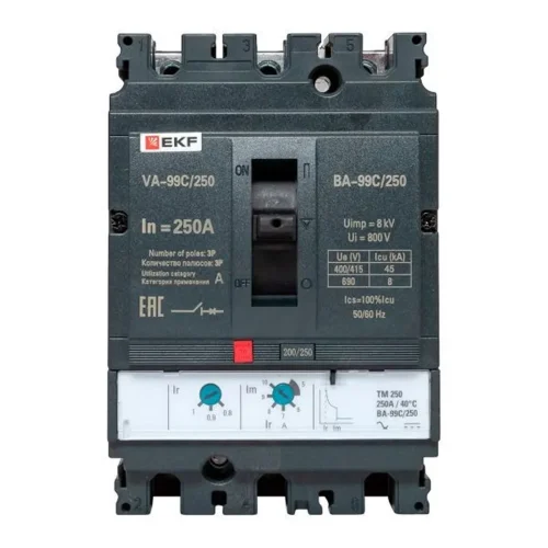 Выключатель автоматический 3п 250/250А 45кА ВА-99C Compact NS PROxima EKF mccb99C-250-250 - фото 2