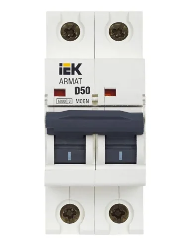 Выключатель автоматический модульный 2п D 50А M06N ARMAT IEK AR-M06N-2-D050 - фото 3