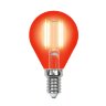 LED-G45-5W-RED-E14 GLA02RD Лампа светодиодная, Форма шар, Серия Air color, Красный свет - фото 1