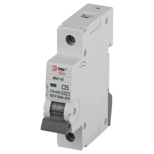 Выключатель автоматический 1п C 25А 4.5кА ВА47-63 PRO ЭРА Б0059409 - фото