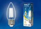 LED-C35-5W/WW/E27/CL/DIM GLA01TR Лампа светодиодная диммируемая. Форма "свеча", прозрачная. Серия Air. Теплый белый свет (3000K) - фото