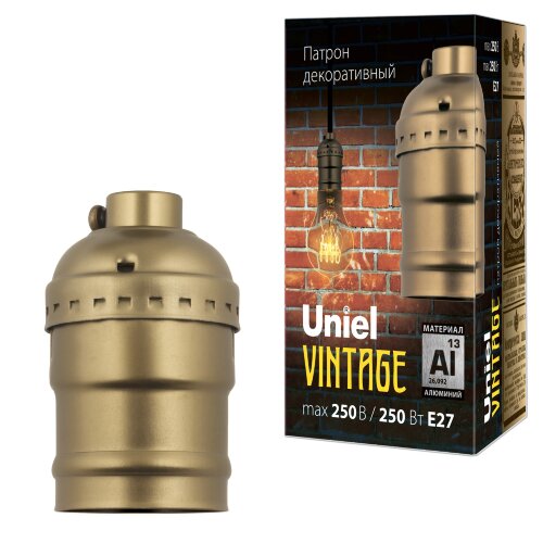DLC-V-H01-E27 BRONZE Патрон декоративный, серия Vintage, Без выключателя, Материал алюминий, Цвет бронза. - фото 4