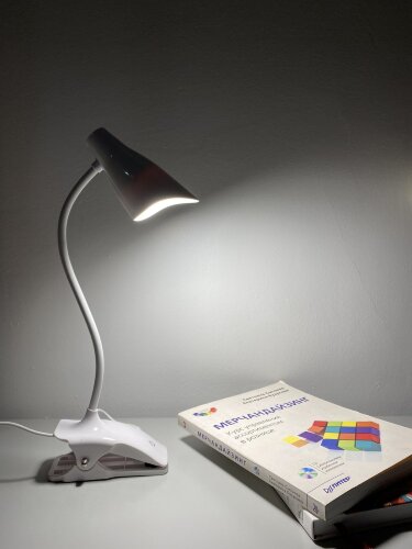 TLD-560 White-LED-280Lm-5000K-Dimmer Светильник настольный прищепка, 3W, Сенсорный выключатель, Белый - фото 4
