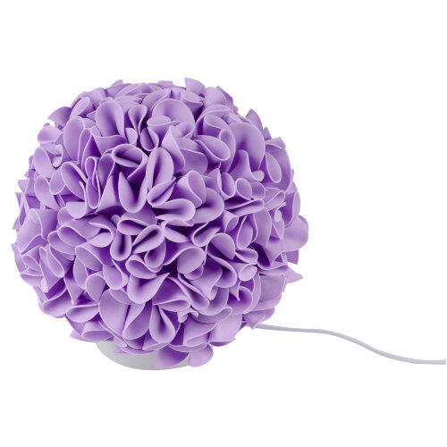 ULW-R07 T-3000K-150C-A Гортензия Белый-Сиреневый Светильник светодиодный со сменной лампойв-к, E27, теплый белый свет 3000K, Плафон D150мм, прозрачный, Белое основание, TM Uniel - фото 1