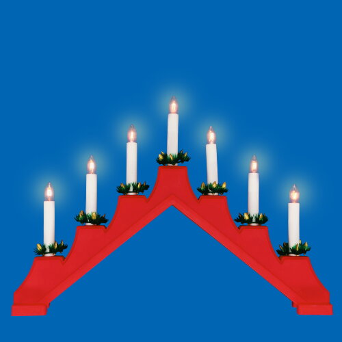 UDL-L7101-007-SWA-WW RED BRIDGE Фигура Новогодняя горка, 39.5х30.5см, 7 миниламп накаливания, Теплый белый свет, Корпус красный, Материал пластик, TM Uniel - фото 1