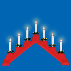 UDL-L7101-007-SWA-WW RED BRIDGE Фигура Новогодняя горка, 39.5х30.5см, 7 миниламп накаливания, Теплый белый свет, Корпус красный, Материал пластик, TM Uniel