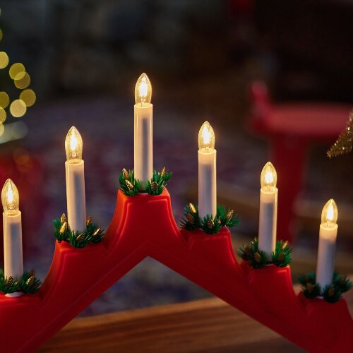 UDL-L7101-007-SWA-WW RED BRIDGE Фигура Новогодняя горка, 39.5х30.5см, 7 миниламп накаливания, Теплый белый свет, Корпус красный, Материал пластик, TM Uniel - фото 7