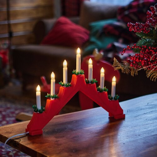 UDL-L7101-007-SWA-WW RED BRIDGE Фигура Новогодняя горка, 39.5х30.5см, 7 миниламп накаливания, Теплый белый свет, Корпус красный, Материал пластик, TM Uniel - фото 8