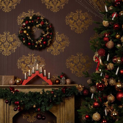 UDL-L7101-007-SWA-WW RED BRIDGE Фигура Новогодняя горка, 39.5х30.5см, 7 миниламп накаливания, Теплый белый свет, Корпус красный, Материал пластик, TM Uniel - фото 4