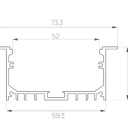 Профиль врезной алюминиевый LC-LPV-3273-2 Anod