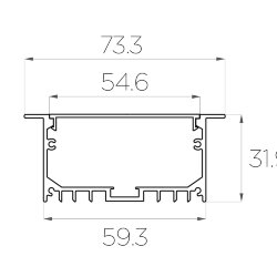 Профиль врезной алюминиевый LC-LPV-3273-2 Anod