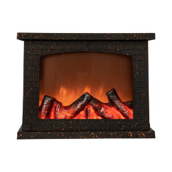ULD-L2821-005-DNC-RED BLACK FIREPLACE Светильник светодиодный Камин с эффектом пламени, питание от батареек 3АА не в-к или USB в-к, 28х21см, 5 светодиодов, Корпус черный, TM Uniel