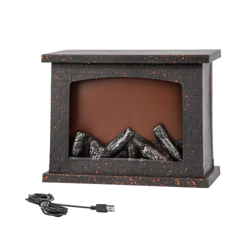 ULD-L2821-005-DNC-RED BLACK FIREPLACE Светильник светодиодный Камин с эффектом пламени, питание от батареек 3АА не в-к или USB в-к, 28х21см, 5 светодиодов, Корпус черный, TM Uniel - фото 2