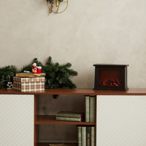 ULD-L2821-005-DNC-RED BLACK FIREPLACE Светильник светодиодный Камин с эффектом пламени, питание от батареек 3АА не в-к или USB в-к, 28х21см, 5 светодиодов, Корпус черный, TM Uniel - фото 12