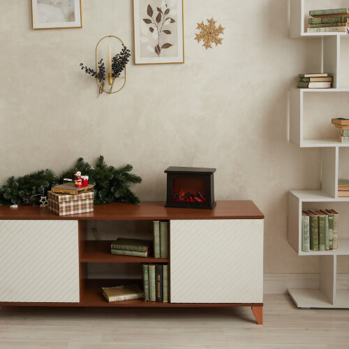 ULD-L2821-005-DNC-RED BLACK FIREPLACE Светильник светодиодный Камин с эффектом пламени, питание от батареек 3АА не в-к или USB в-к, 28х21см, 5 светодиодов, Корпус черный, TM Uniel - фото 13