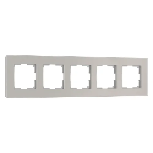 Рамка из стекла на 5 постов Senso дымчатый soft-touch W0053117 - фото