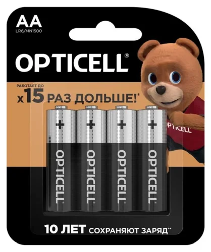 Элемент питания алкалиновый AA/LR6 (блист.4шт) Basic Opticell 5051001/6051001 - фото